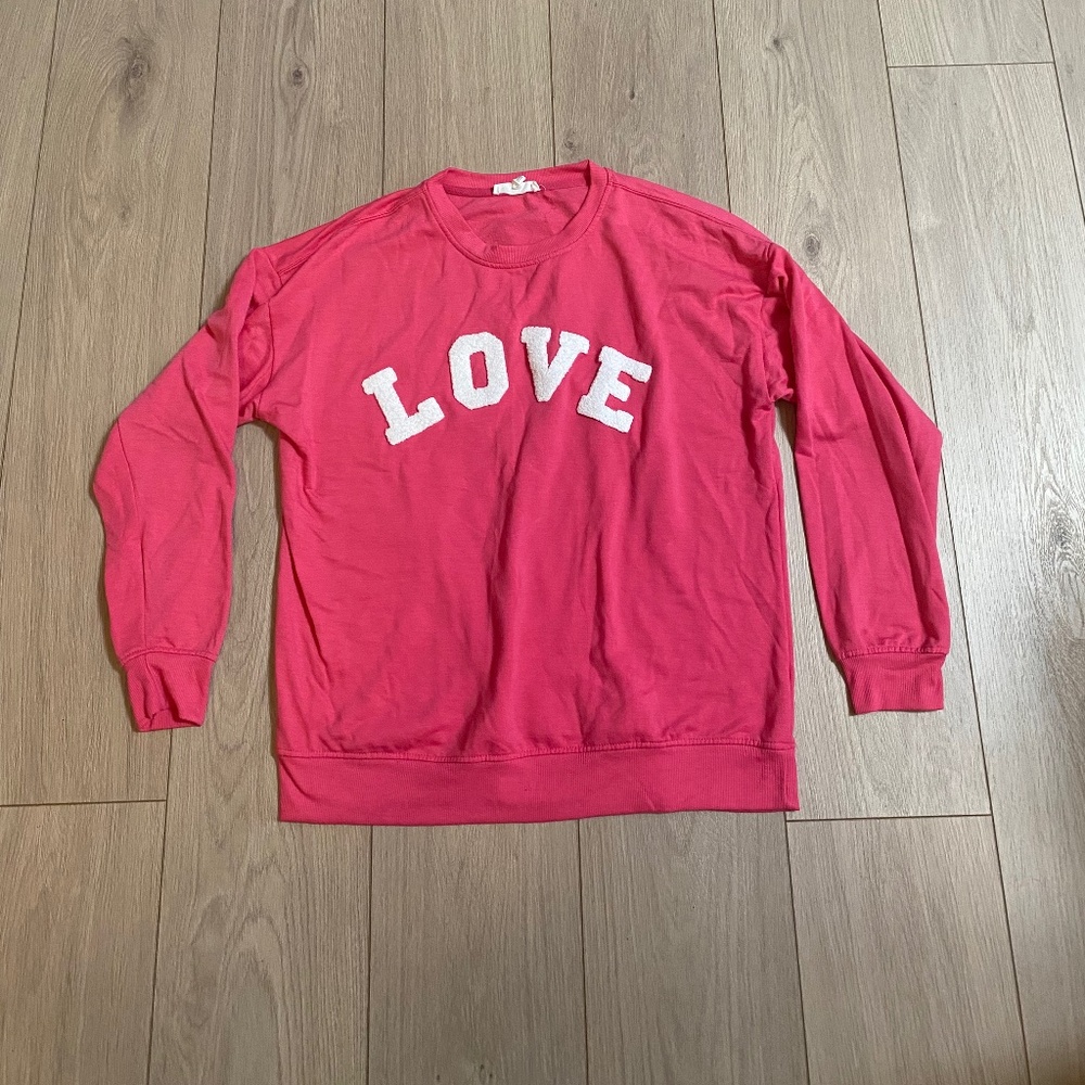 Workshop Republic Clothing Love Pink Sweater Large
